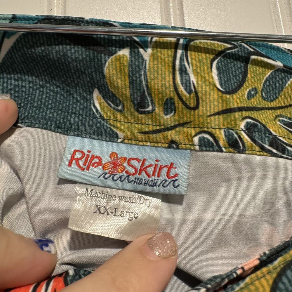Ripskirt Hawaii Length 2 Skirt Vintage Bali Jungle XXLarge - Picture 5 of 7